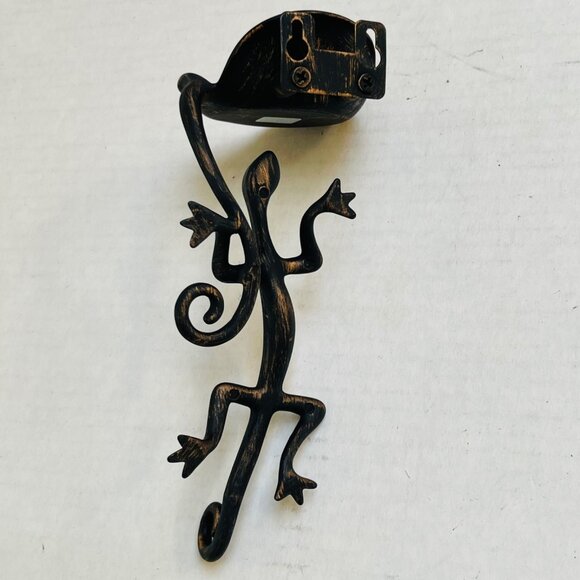 Partylite Cast Iron Metal Bronzed LIZARD Hanging Candle Holder Sconce Home Decor - Picture 4 of 7